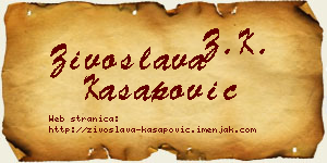 Živoslava Kasapović vizit kartica